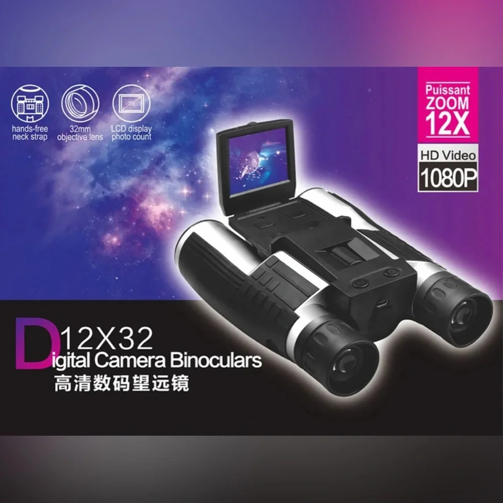 COPY - 12x ZOOM, 1080p PUISSANT Digital 12x32 Video Recording Camera Binoculars